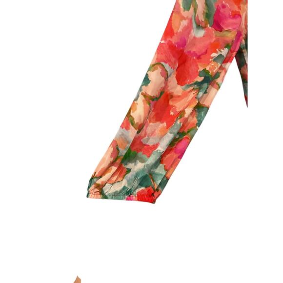 Soft Surroundings Womens Maxi Dress Sz Medium Chiffon Watercolor Floral Feminine - Picture 7 of 10